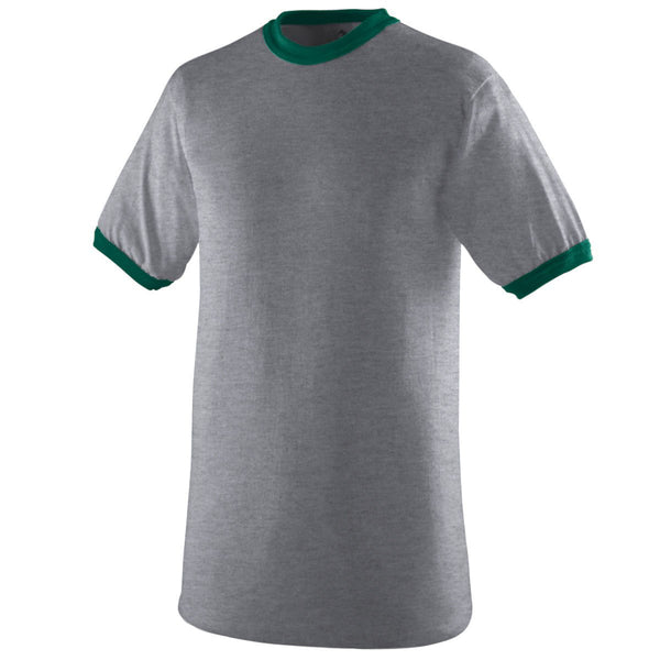 Augusta Sportswear Ringer T-Shirt (710), Color 'Athletic HeatherDark Green'